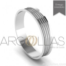 Argolla Clásica Oro 14K 4mm Arenado (Oro Amarillo, Oro Blanco, Oro Rosa) MOD: 203-4B